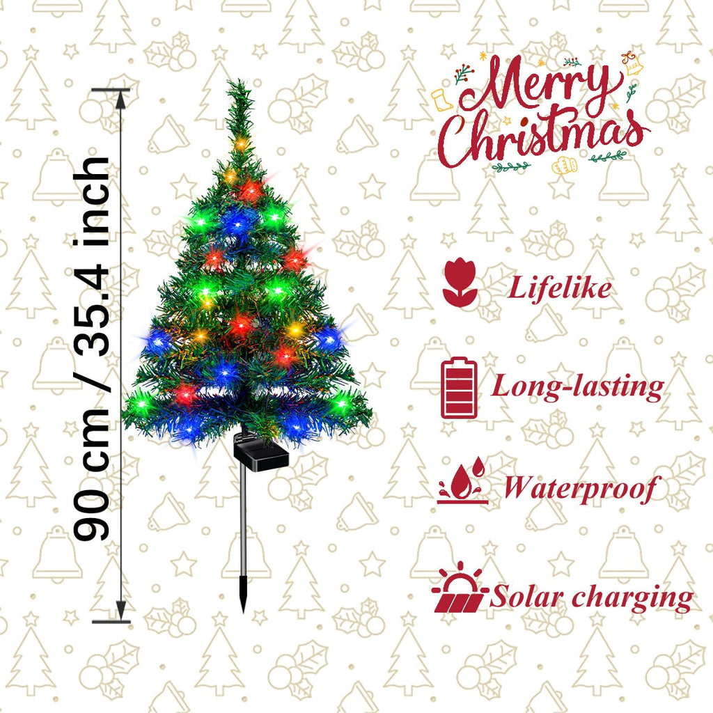 4pcs Sets Of Solar Christmas Tree Lights, Holiday Decorations, Outdoor Courtyards, Gardens, Lawns, Path Lights-4