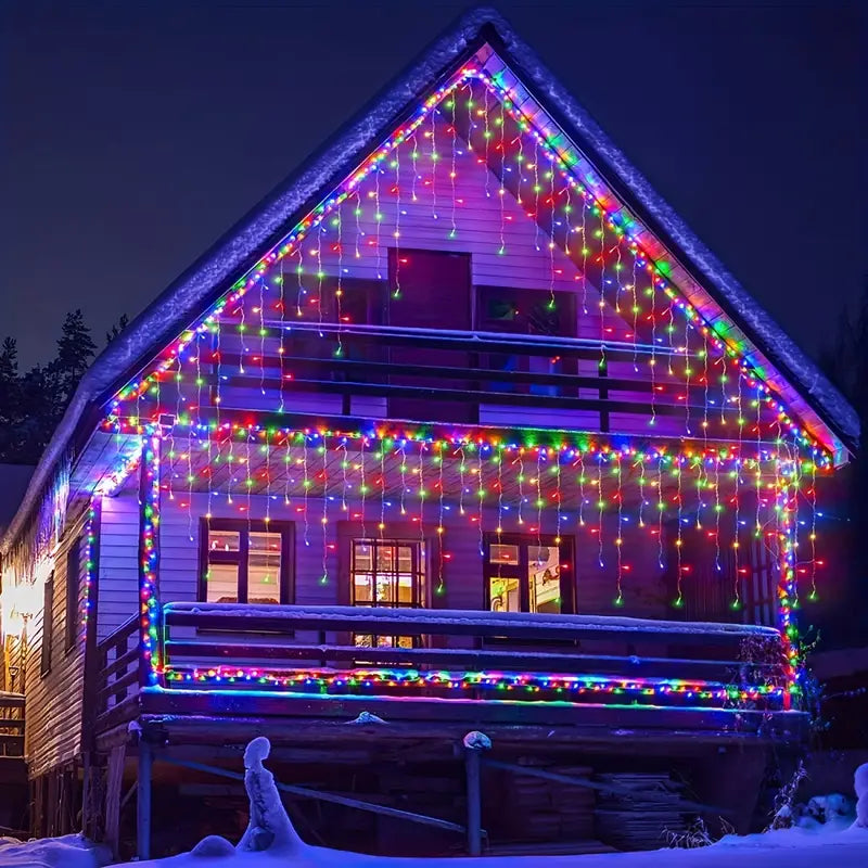 Dazzling Drops: Waterproof Icicle Christmas Lights-4