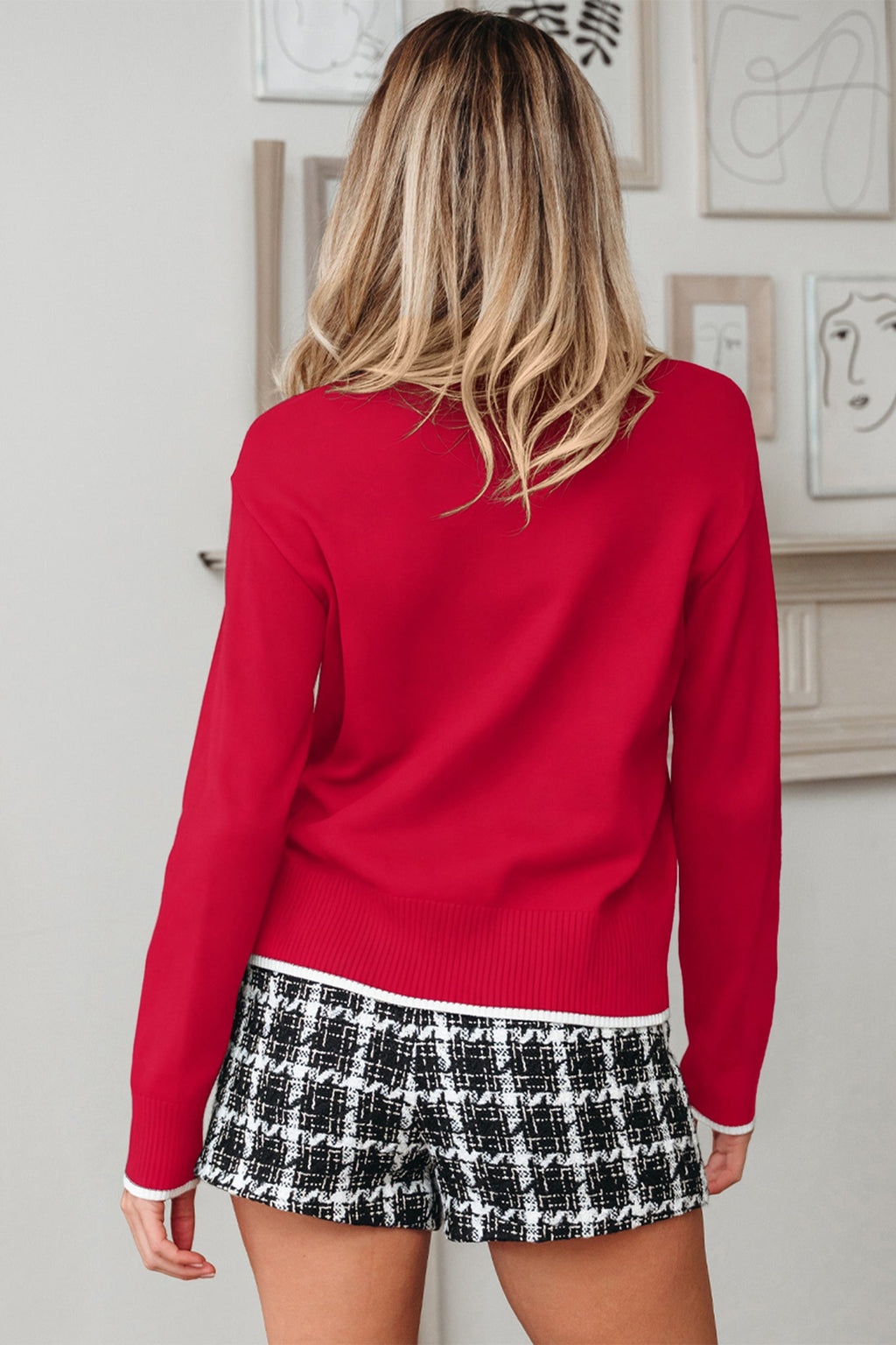 Malaysia accent Holiday Cropped Sweater-3
