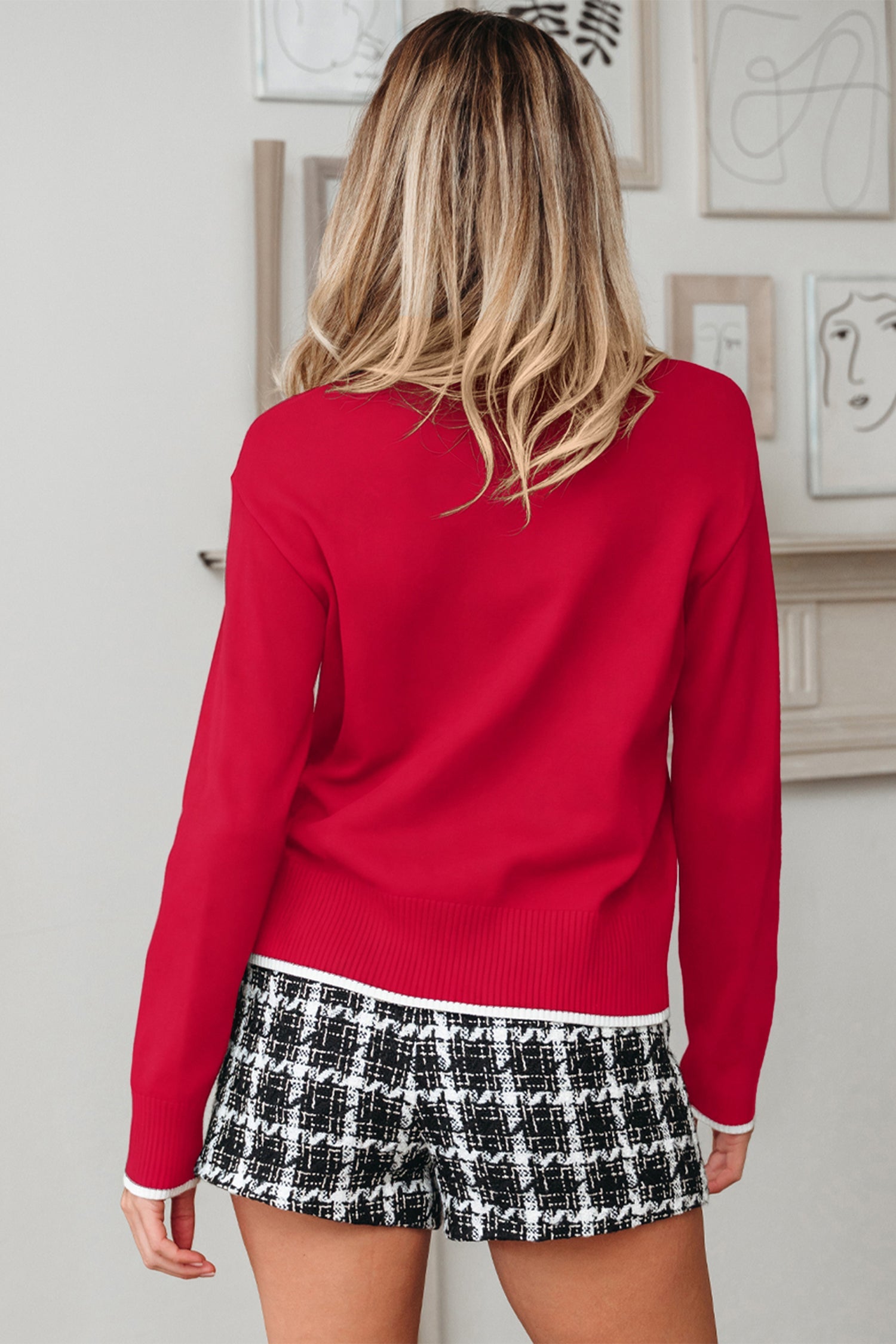 Malaysia accent Holiday Cropped Sweater-3