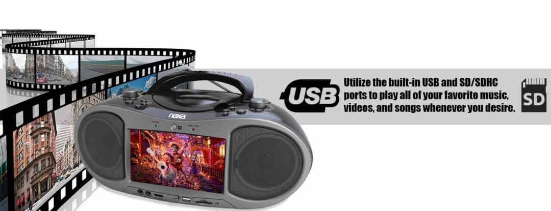 Naxa 7" Bluetooth DVD Boombox-4