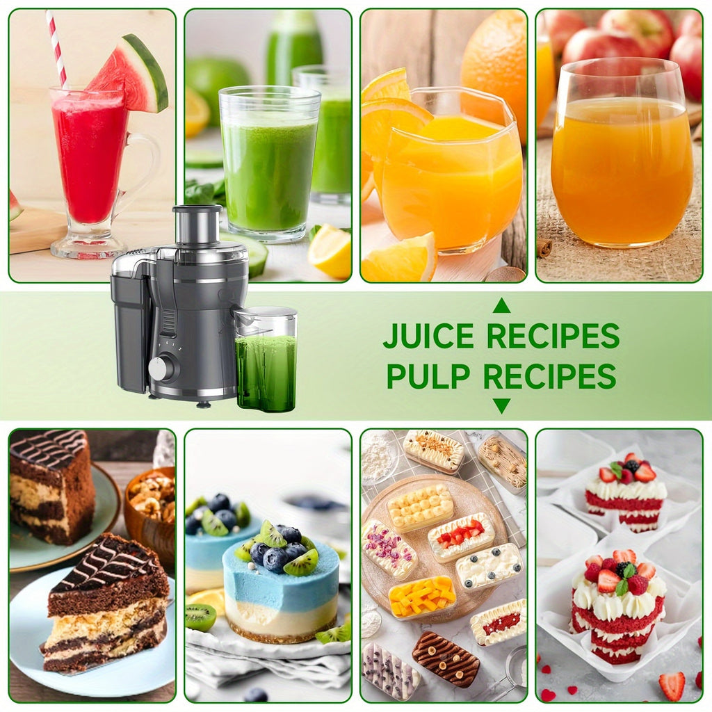 500W Juicer Machine for Fruits & Veggies – Wide Mouth, Stainless Steel, Easy Clean