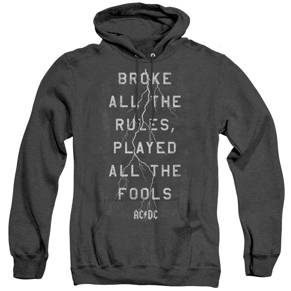 AC/DC Struck Mens Heather Hoodie Black Officially Licensed