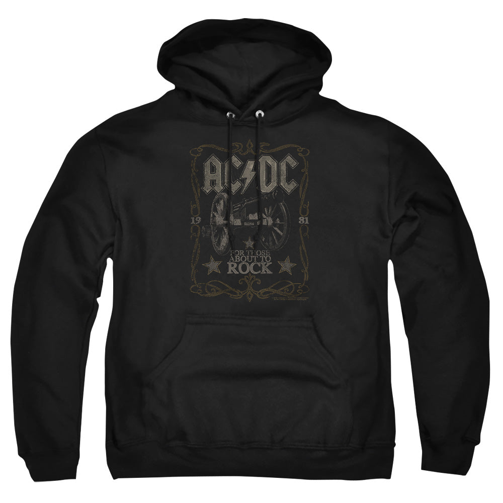 AC/DC Rock Label Mens Hoodie Black Officially Licensed