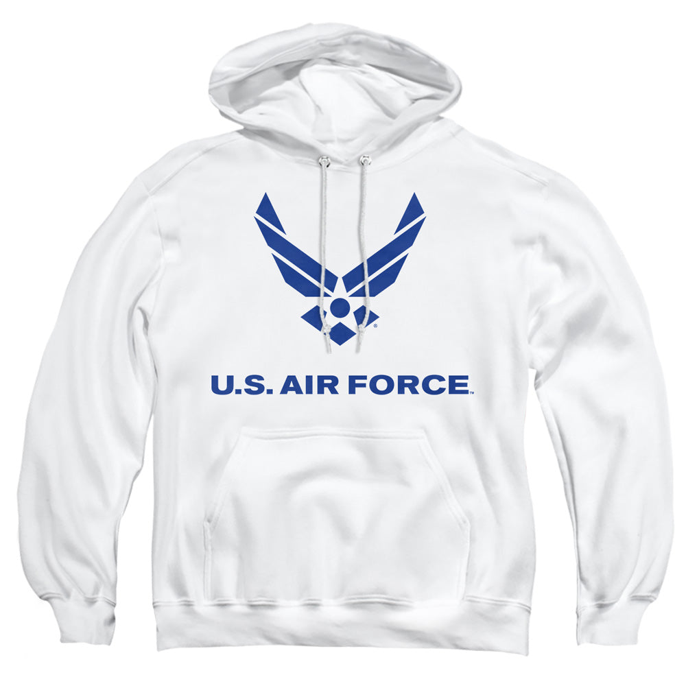 Air Force Distressed Logo Mens Hoodie White Officially Licensed