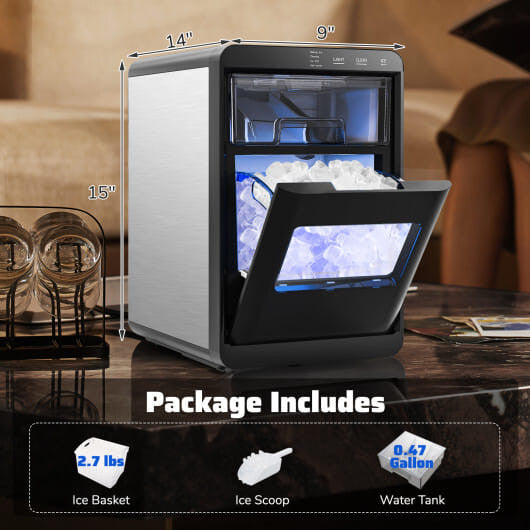 Premium Ice and Coffee Duo CNN-Acclaimed Nugget Ice Maker and 20-Bar Stainless Espresso Machine-3
