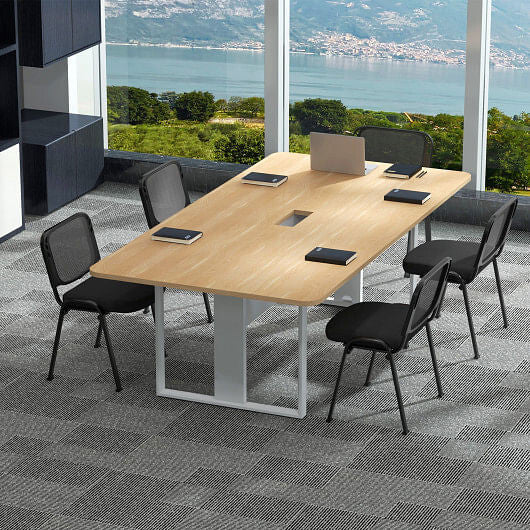 Set of 5 Stackable Conference Chairs with Mesh Back-1