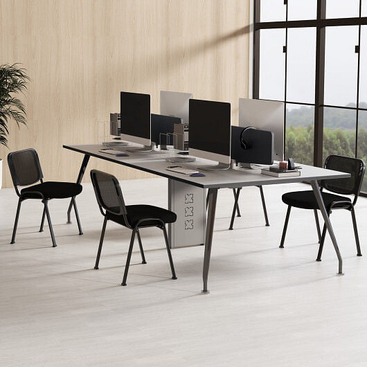 Set of 5 Stackable Conference Chairs with Mesh Back-3