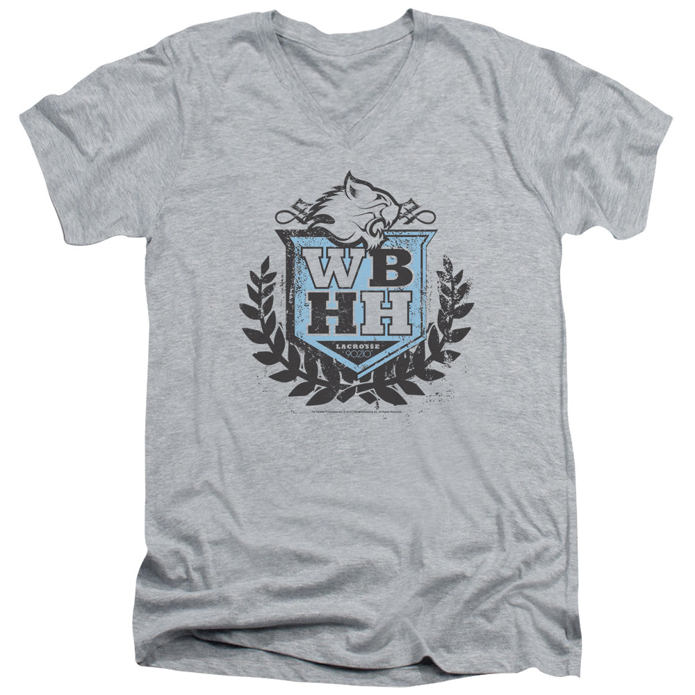 90210 Wbhh Mens Slim Fit V-Neck T Shirt Athletic Heather Officially Licensed