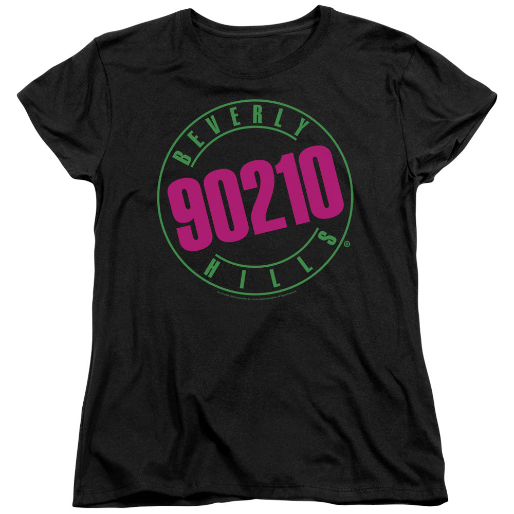 90210 Neon Womens T Shirt Black Officially Licensed