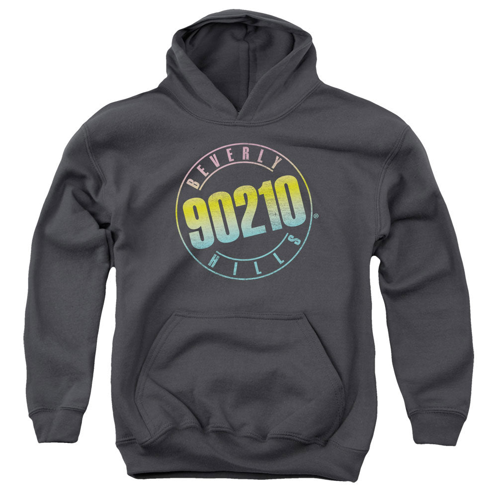 90210 Color Blend Logo Kids Youth Hoodie Charcoal Officially Licensed
