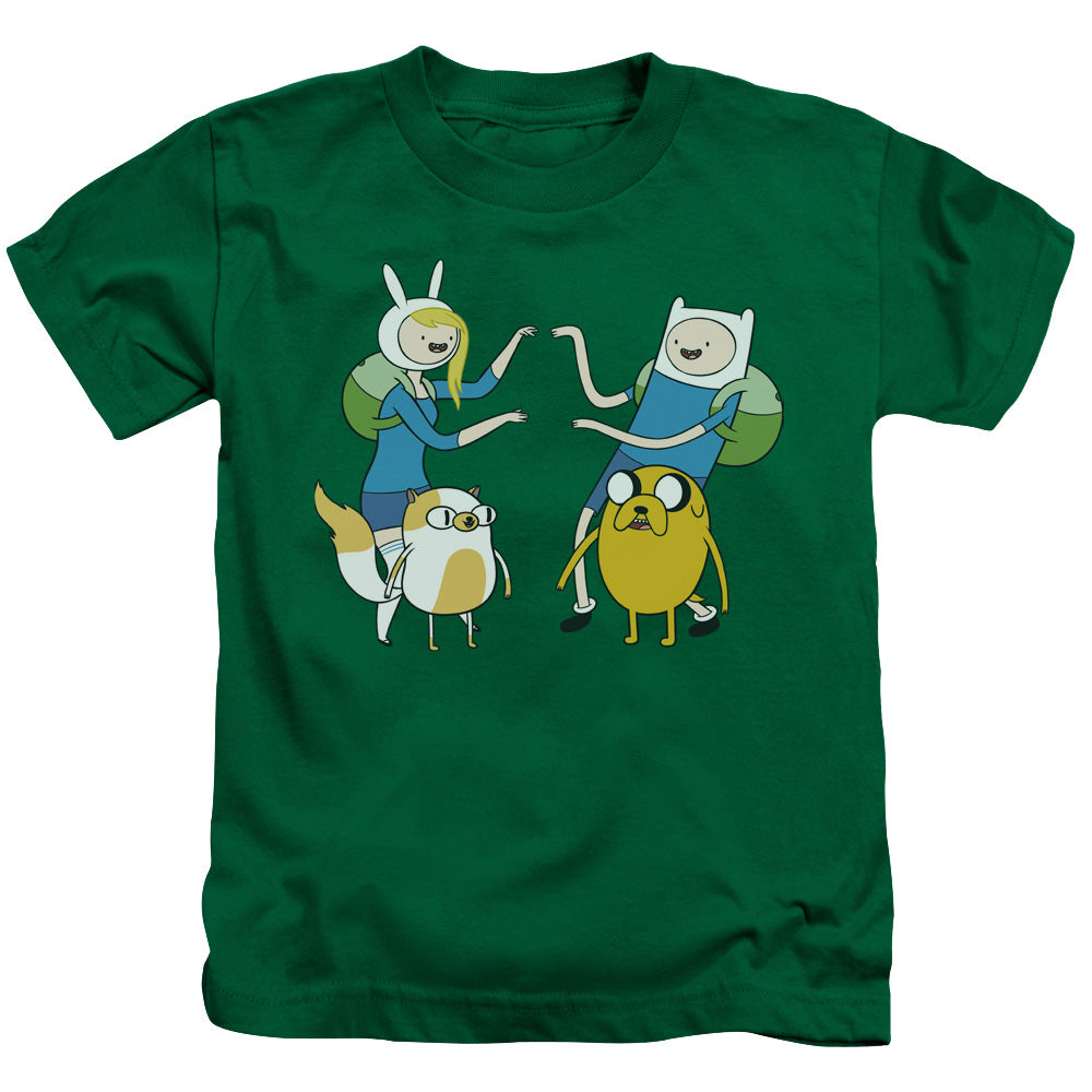 Adventure Time Meet Up Juvenile Kids Youth T Shirt Kelly Green Officially Licensed