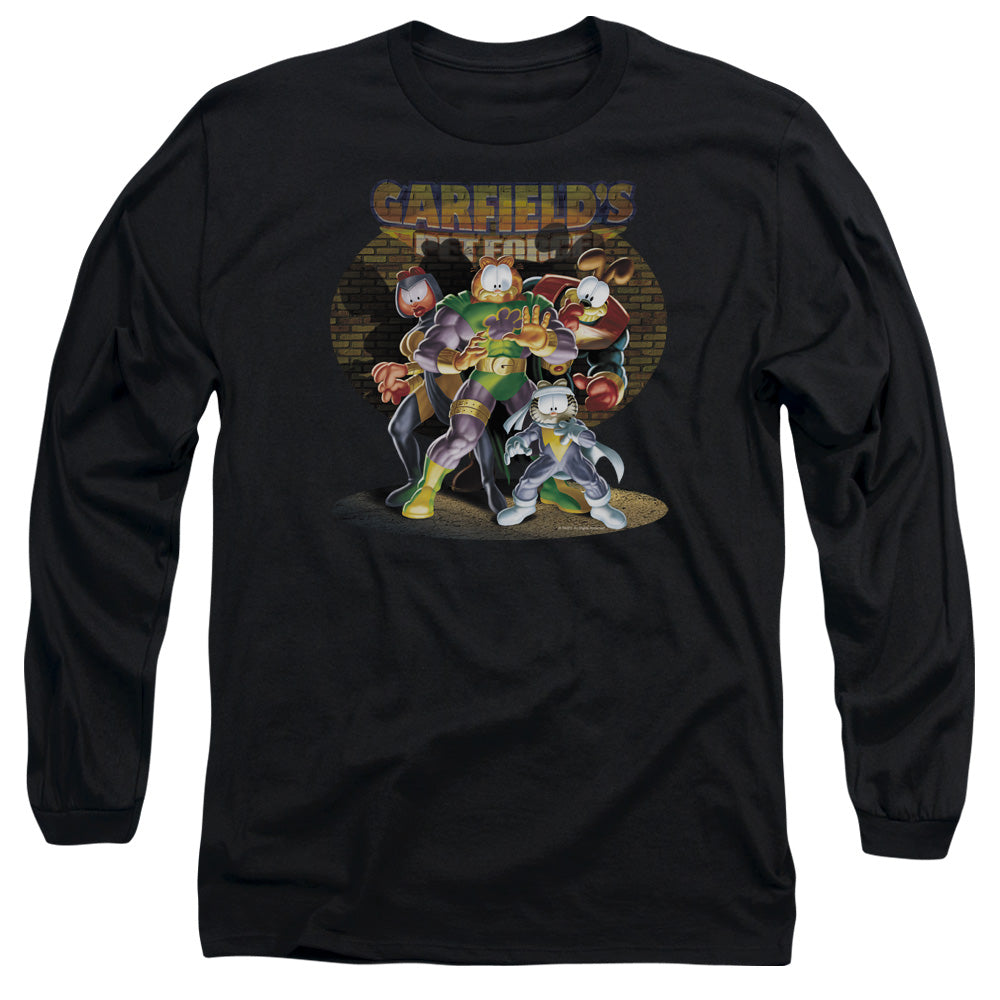 Garfield Spotlight Mens Long Sleeve Shirt Black Officially Licensed