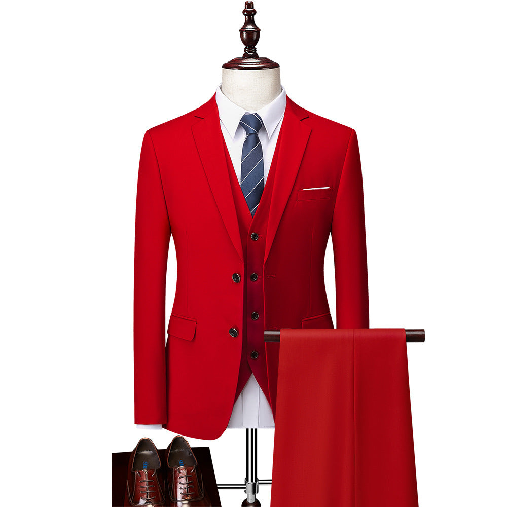 3 Piece Suit Jacket Pants & Vest Business Formal Men's-1