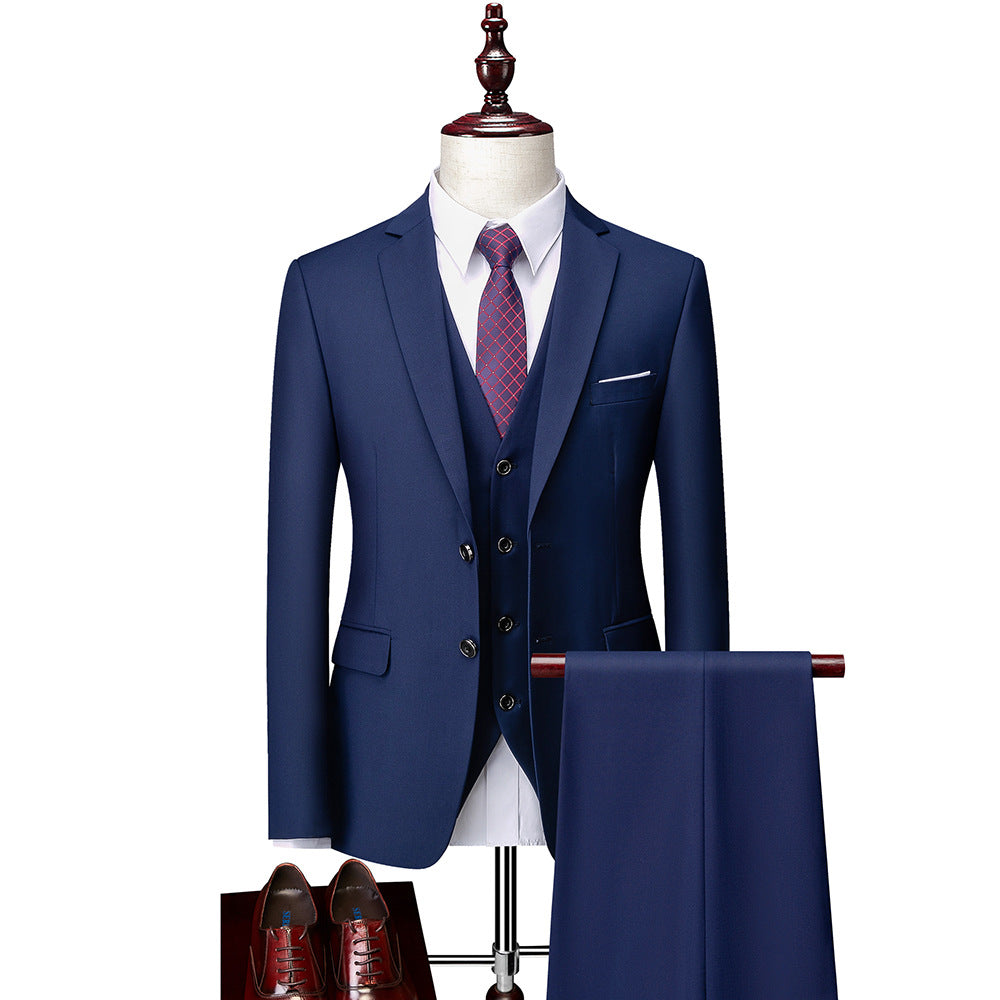3 Piece Suit Jacket Pants & Vest Business Formal Men's-0