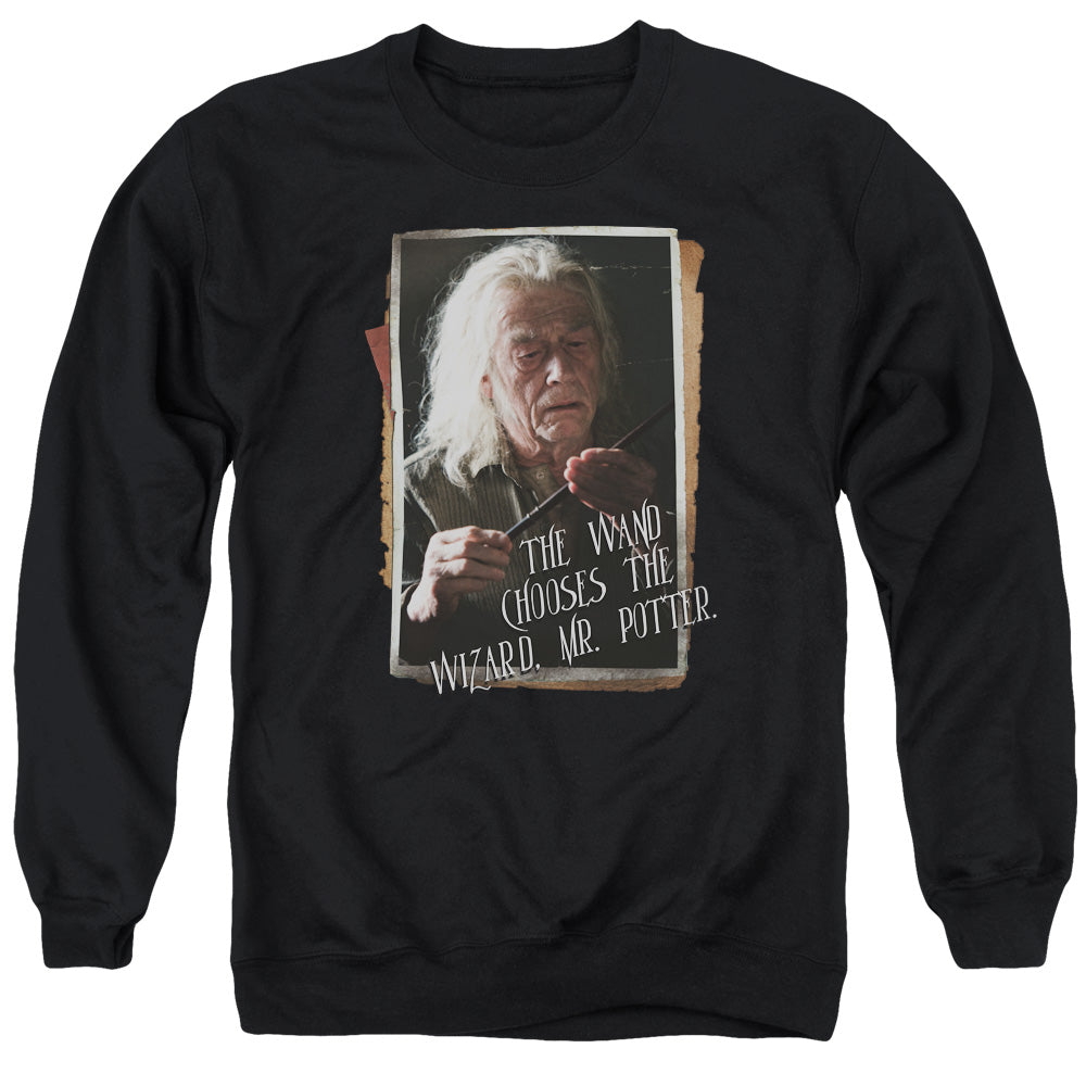 Harry Potter Olivander Mens Crewneck Sweatshirt Black Officially Licensed