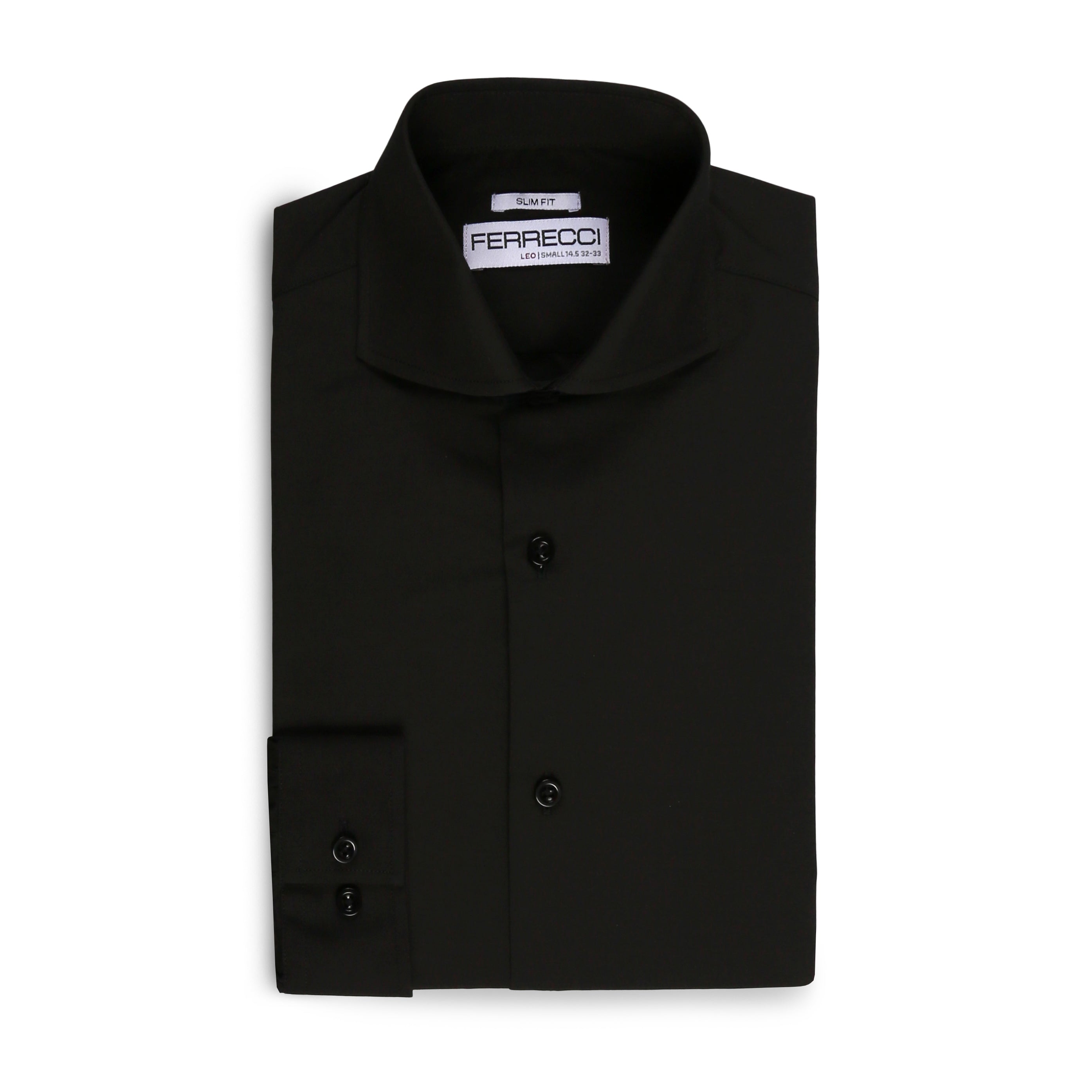 Leo Mens Black Slim Fit Cotton Dress Shirt-3