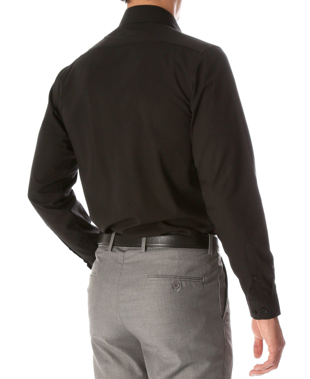 Leo Mens Black Slim Fit Cotton Dress Shirt-1