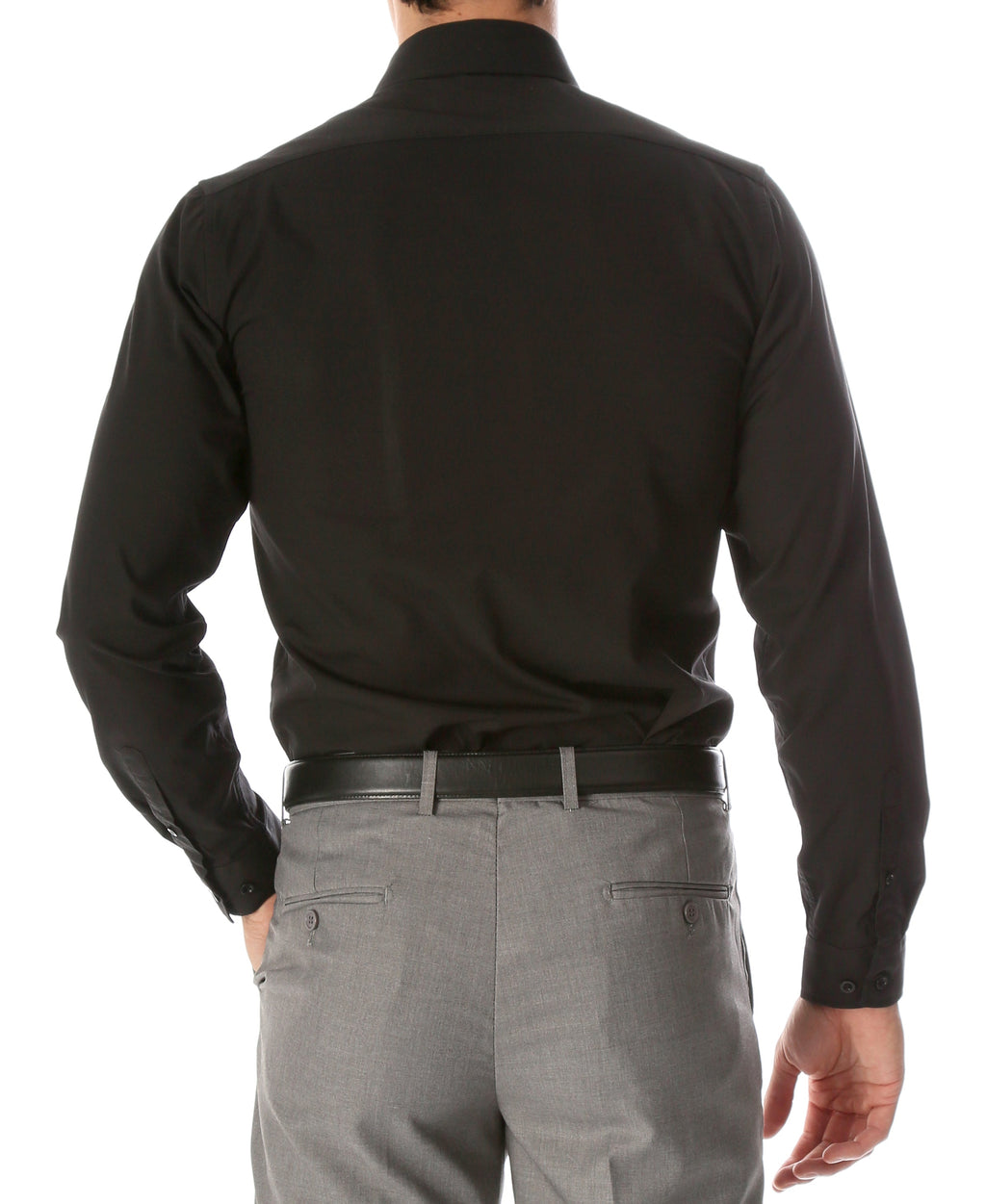 Leo Mens Black Slim Fit Cotton Dress Shirt-2