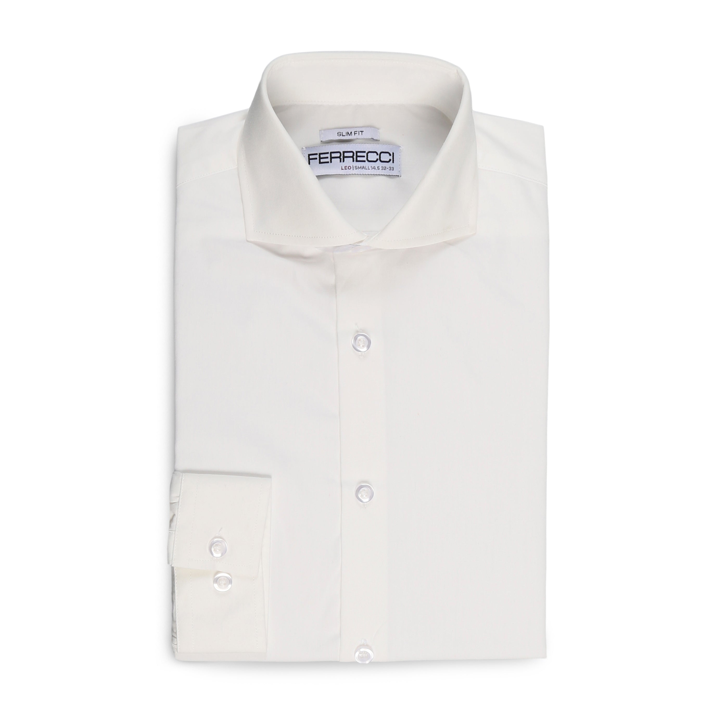 Leo Mens Slim Fit Snow White Dress Shirt-3