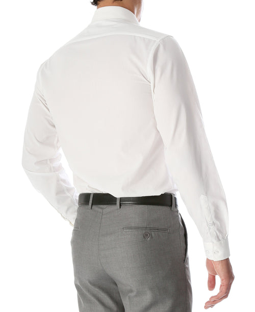 Leo Mens Slim Fit Snow White Dress Shirt-1