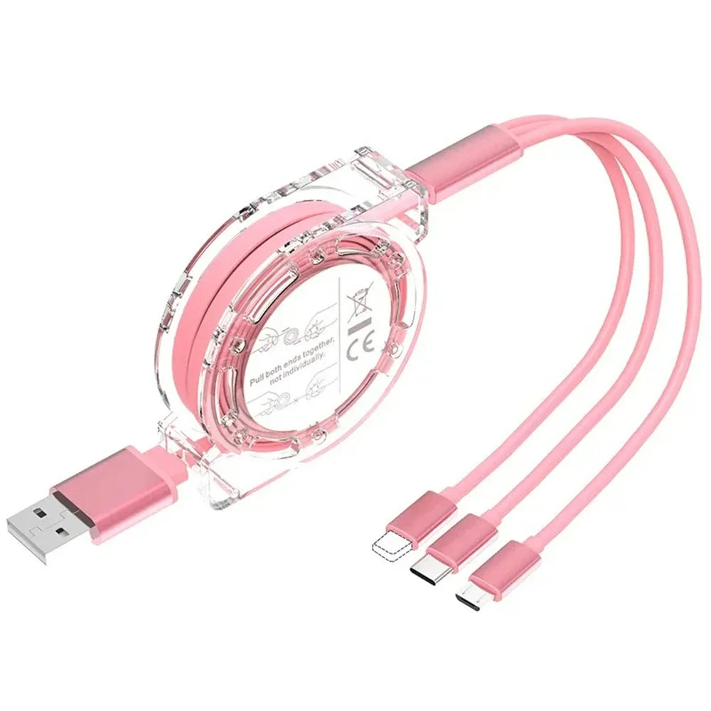 3 in 1 USB Charging Cable | Fast Charging Type C Micro USB iPhone Charger Cord