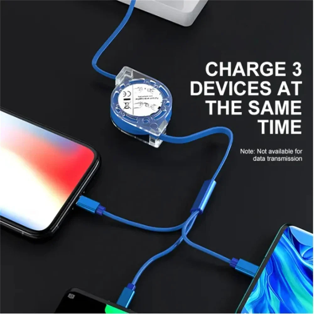 3 in 1 USB Charging Cable | Fast Charging Type C Micro USB iPhone Charger Cord