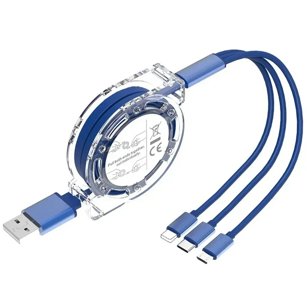 3 in 1 USB Charging Cable | Fast Charging Type C Micro USB iPhone Charger Cord