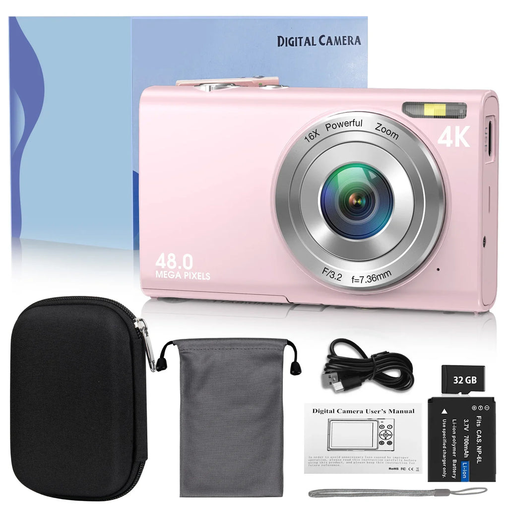 NNEOBA Digital Camera with Autofocus Pink-0