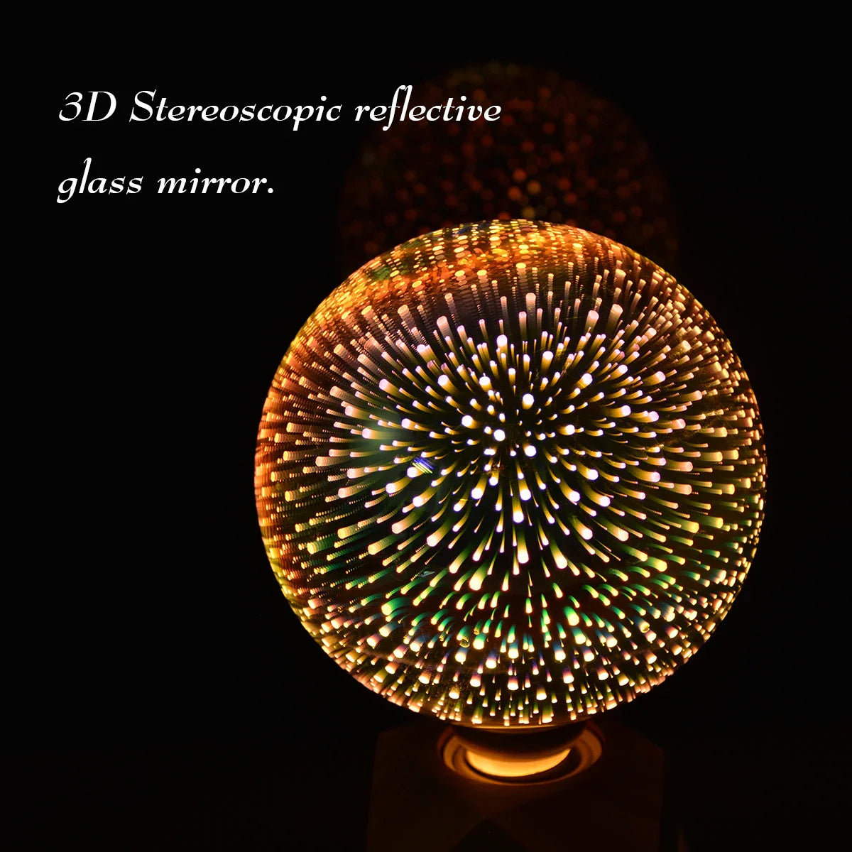3D Fireworks LED Bulb E27 Vintage Retro Colorful Decorative Light ST64