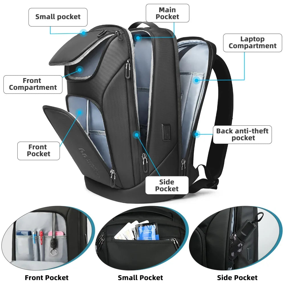 NNEOBA 17.3-Inch Business Laptop Backpack Grey-2