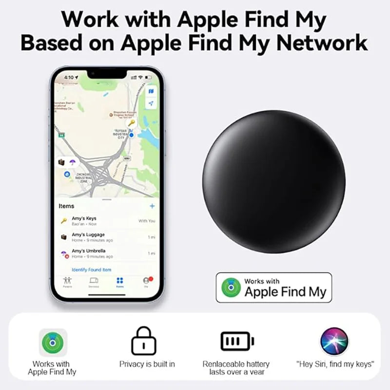 4 Pack Bluetooth GPS Tracker Smart Tag for Luggage Backpack Find My App