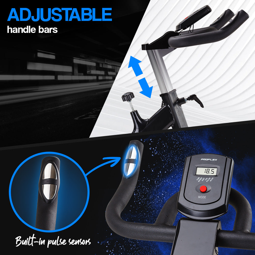 NNEDSZ Spin Bike - Flywheel Commercial Gym Exercise Home Workout Grey-3