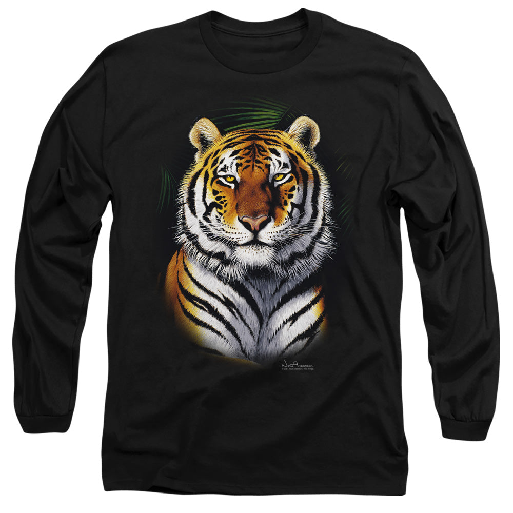 Wildlife Jungle Fire Mens Long Sleeve Shirt Black Officially Licensed