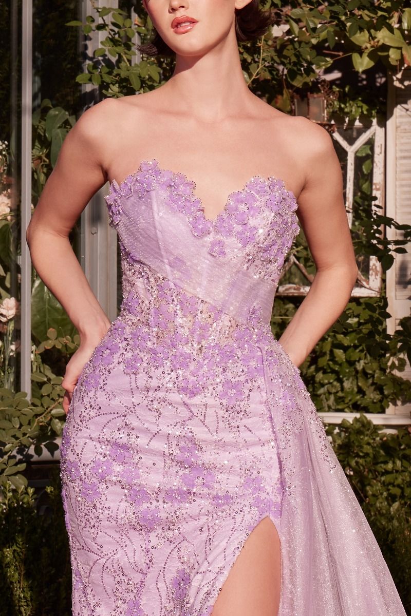 Strapless Floral Fitted Gown – Romantic Formal Option-3