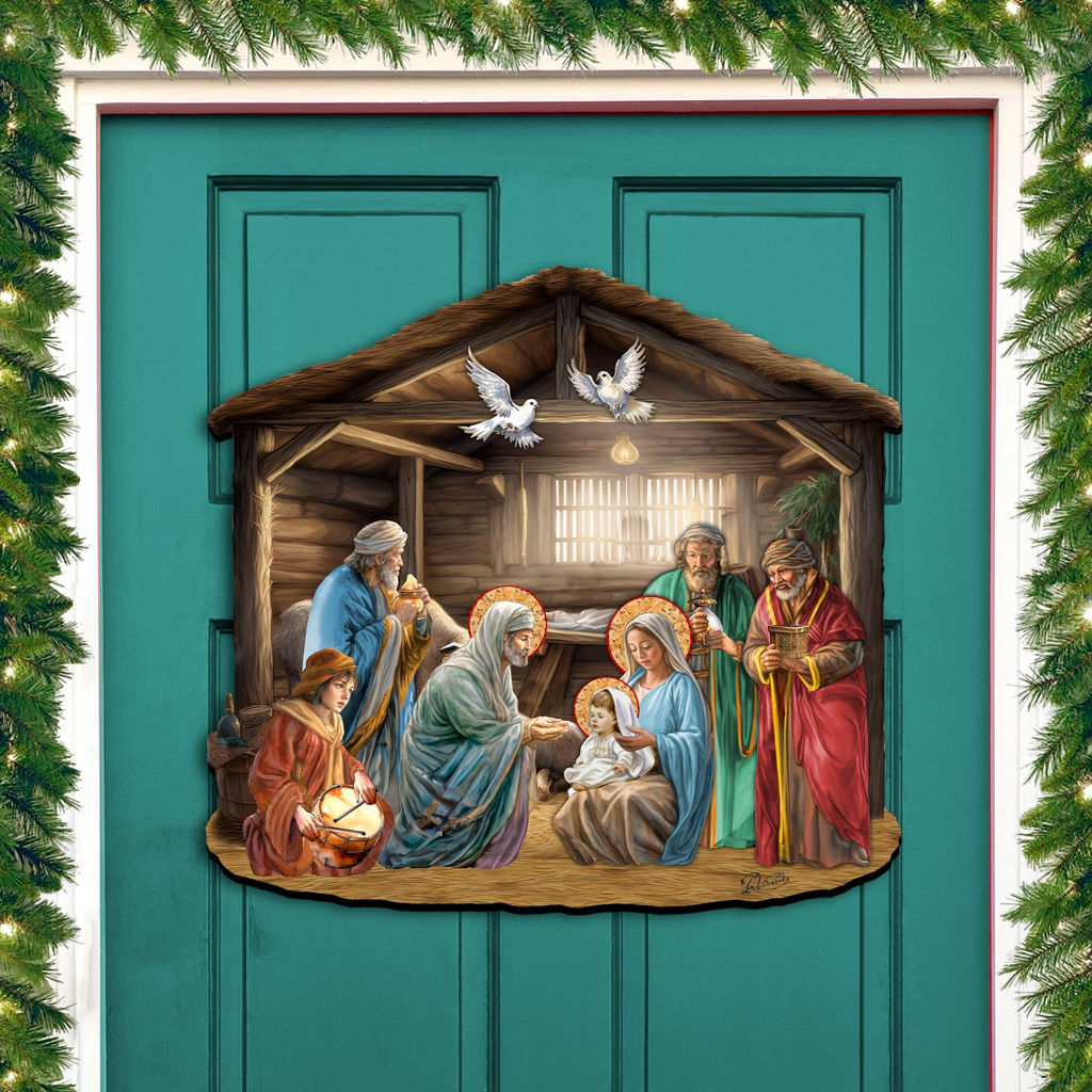 Nativity Scene Holiday Door Decor by G. Debrekht - Nativity Holiday Decor - 8652763H-0