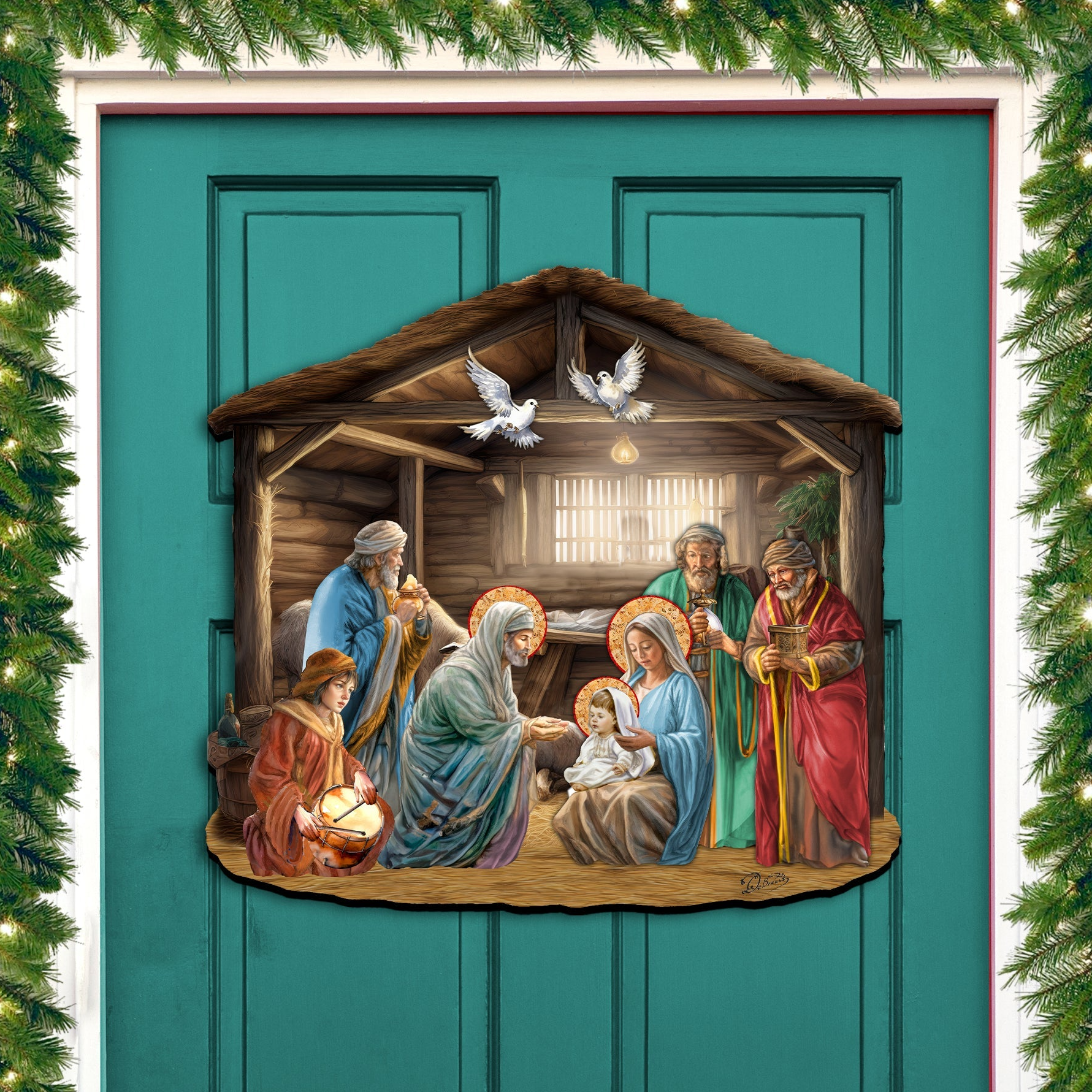 Nativity Scene Holiday Door Decor by G. Debrekht - Nativity Holiday Decor - 8652763H-0