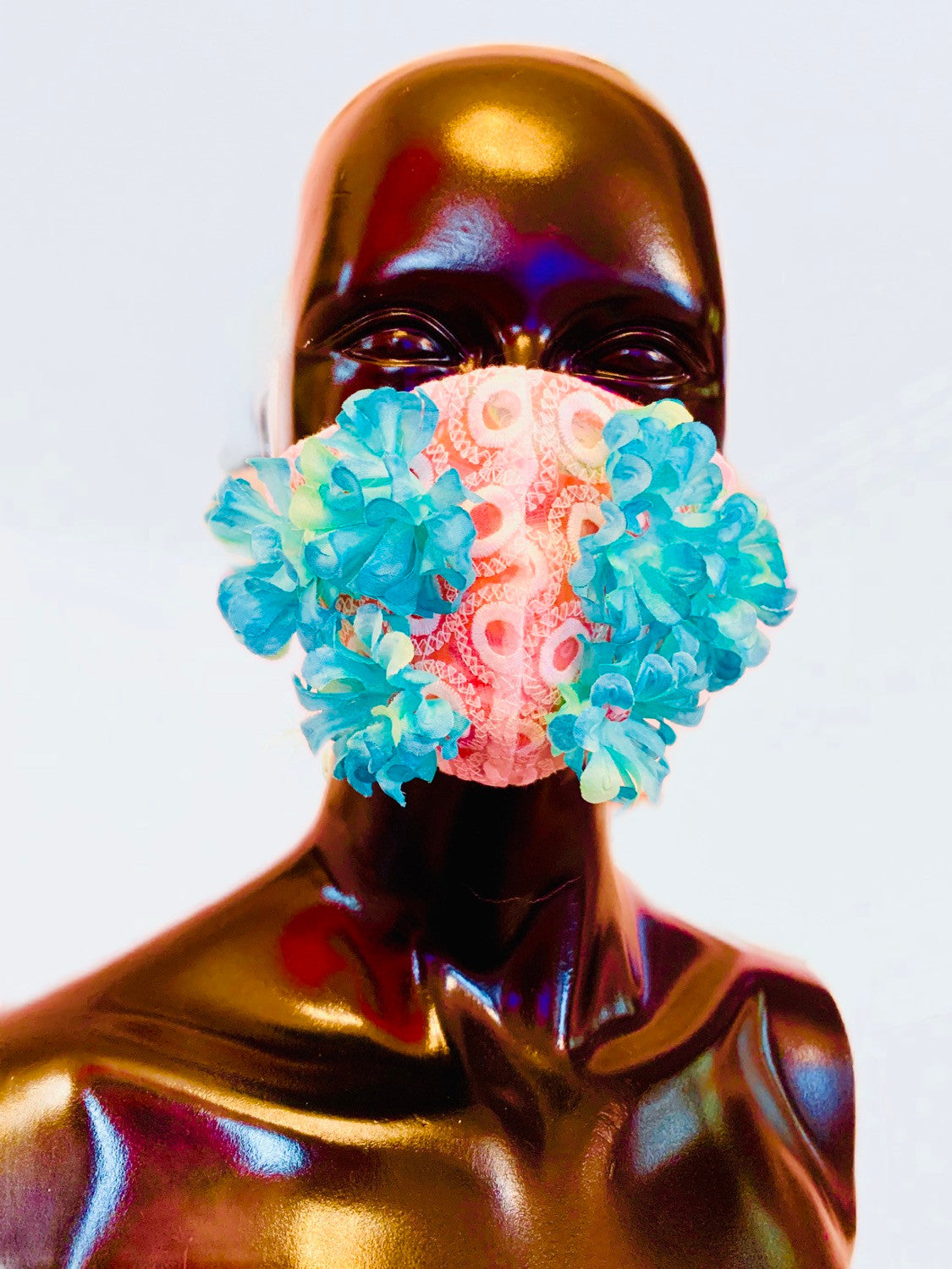 MASK WITH BLUE FLOWERS-0