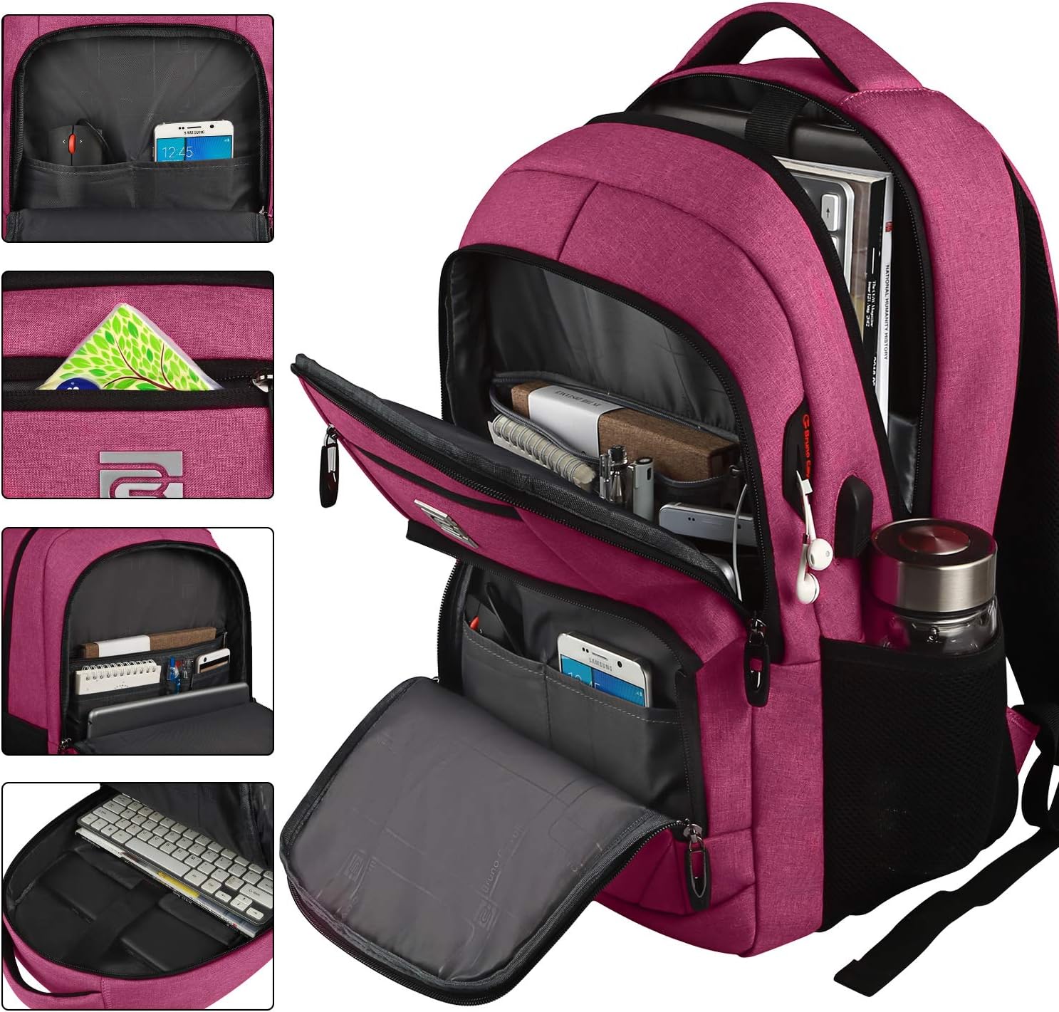 Slim Anti Theft Laptop Backpack 15.6 Inch USB Charging Travel Bag