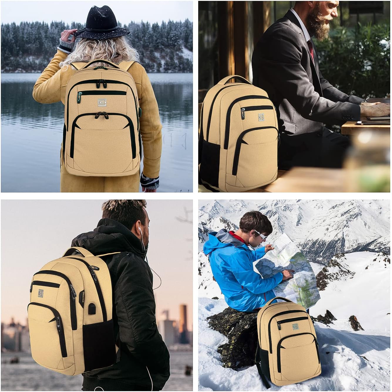 Slim Anti Theft Laptop Backpack 15.6 Inch USB Charging Travel Bag