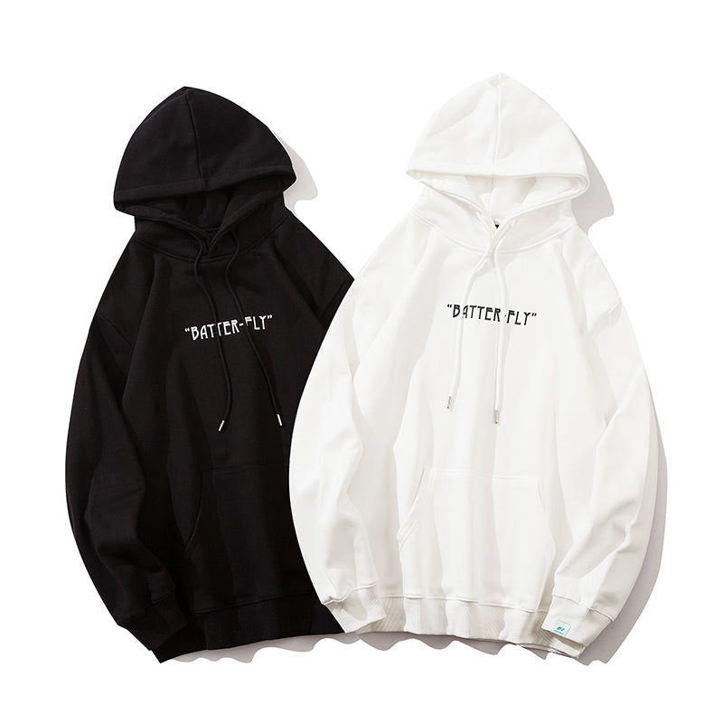 Hip Hop Butterfly Hoodie Sweatshirt Men Harajuku Streetwear Hooded Pullover Cotton Autumn Loose Hoodie Black Clothes-3