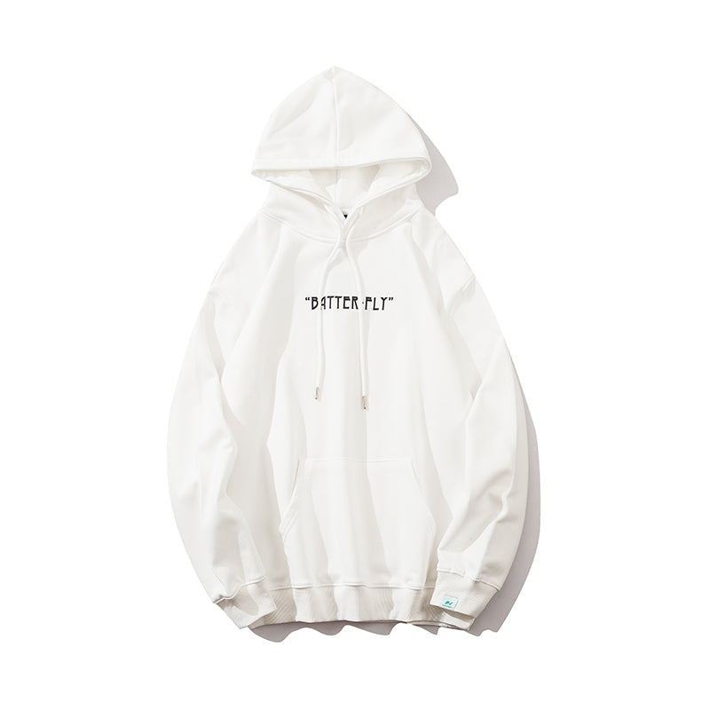 Hip Hop Butterfly Hoodie Sweatshirt Men Harajuku Streetwear Hooded Pullover Cotton Autumn Loose Hoodie Black Clothes-2