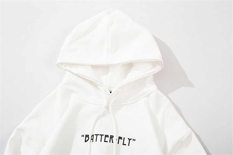 Hip Hop Butterfly Hoodie Sweatshirt Men Harajuku Streetwear Hooded Pullover Cotton Autumn Loose Hoodie Black Clothes-1