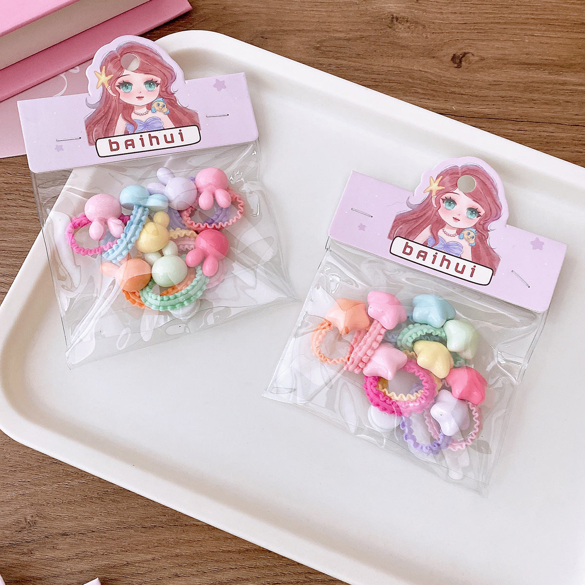 Collection Of Candy-Colored Hair Ties With Lace-2