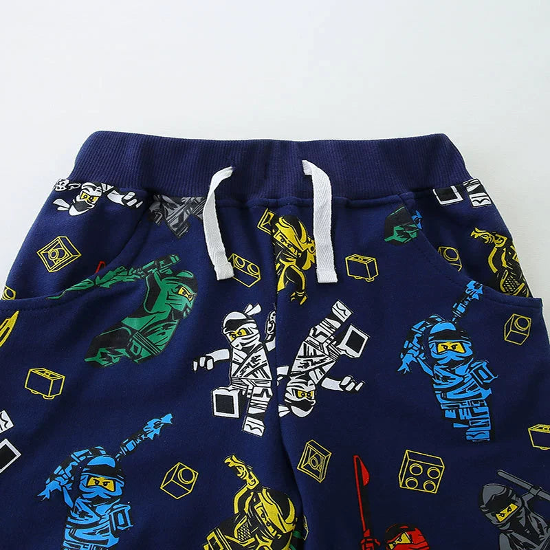 Summer Arrival Baby Kids Boys Cotton Casual Style Cartoon and Geometric Pattern Shorts-2