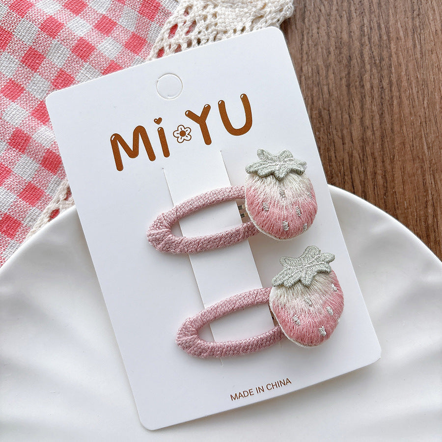 Collection of 2 Fruits Pattern Decorated Hair Clips and Hair Ties-4