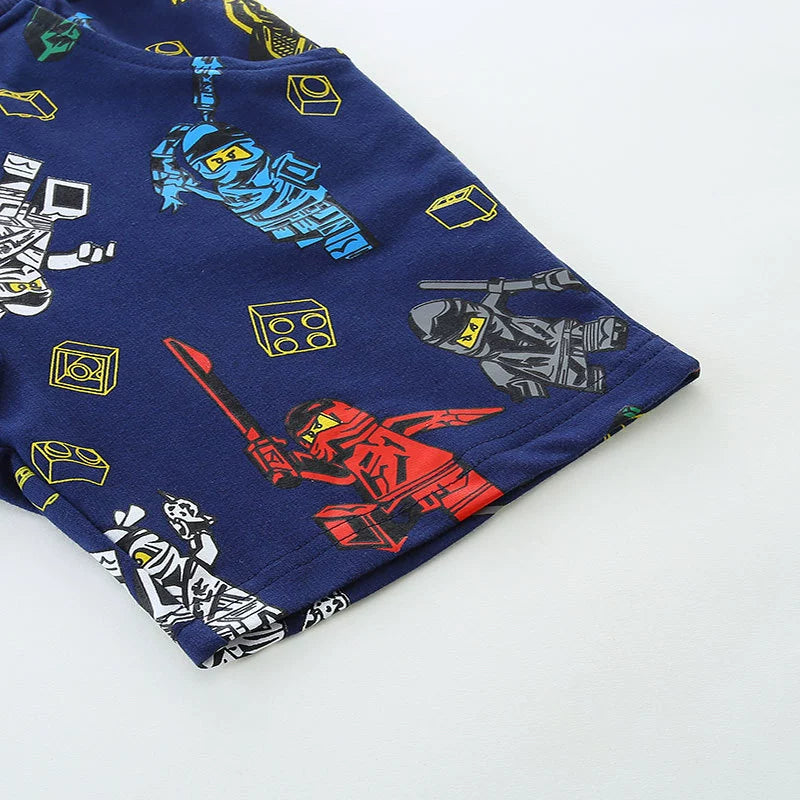 Summer Arrival Baby Kids Boys Cotton Casual Style Cartoon and Geometric Pattern Shorts-3
