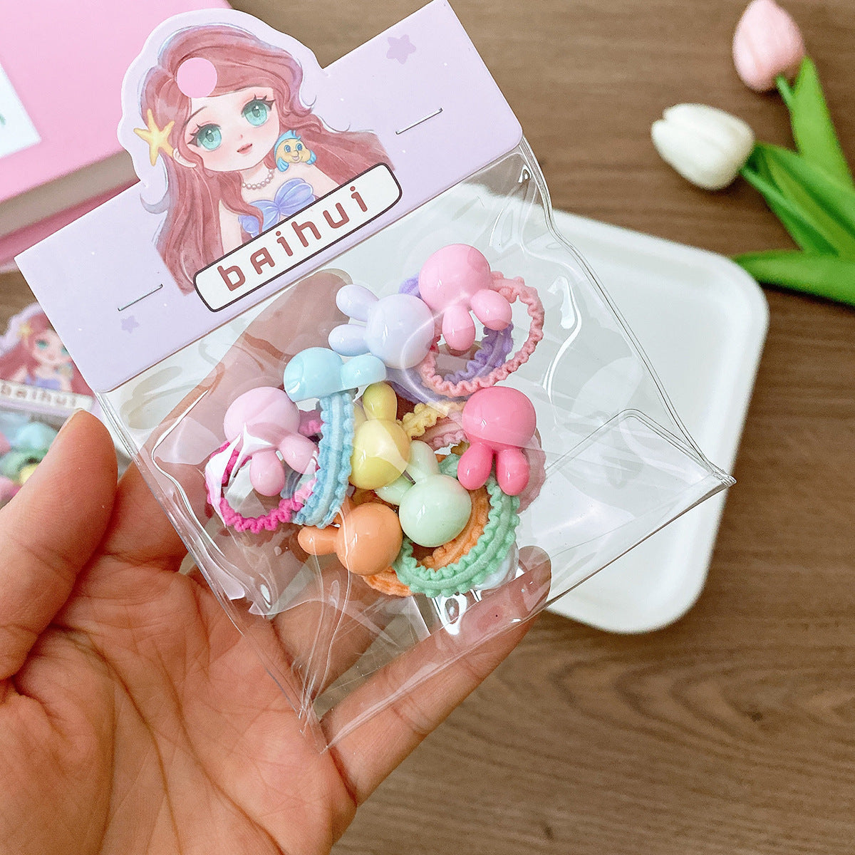Collection Of Candy-Colored Hair Ties With Lace-5