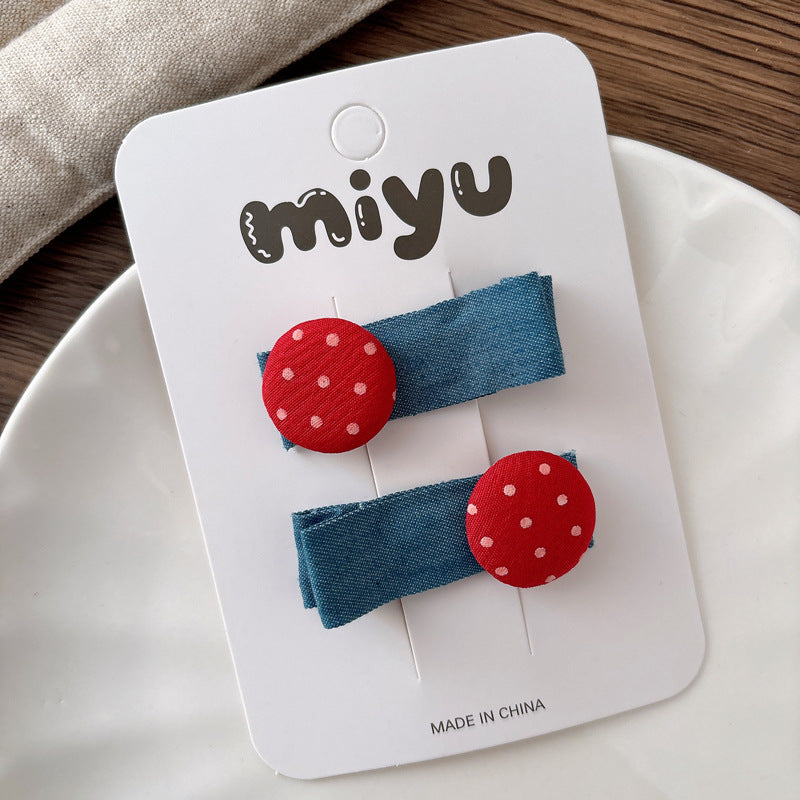 Collection of 2 Versatile Cute Color Patchwork Design Hair Clips-4
