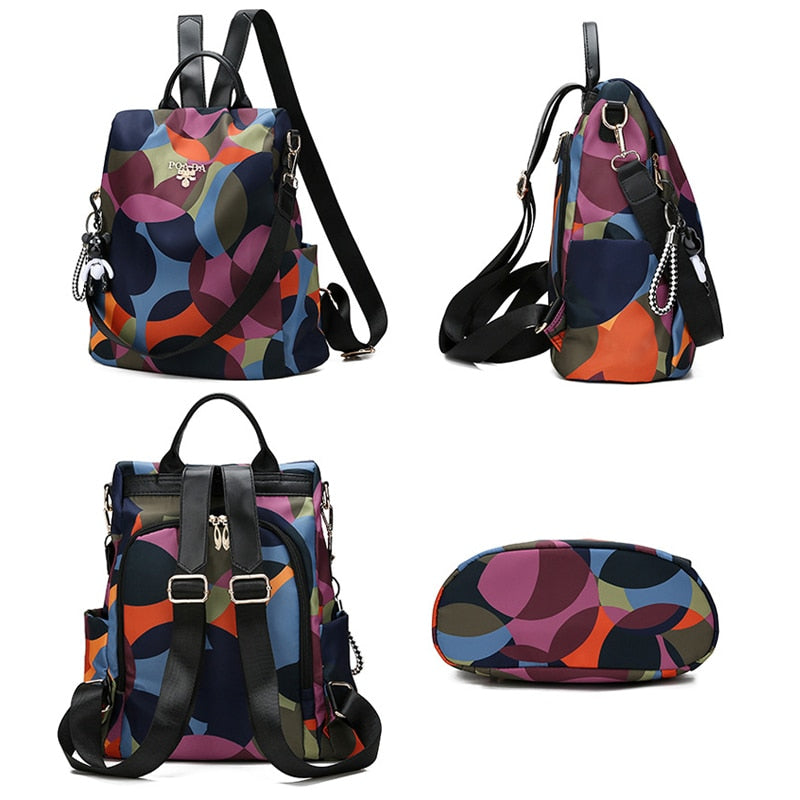 Water Resistant Anti Theft Backpack Oxford Travel Daypack 30cm